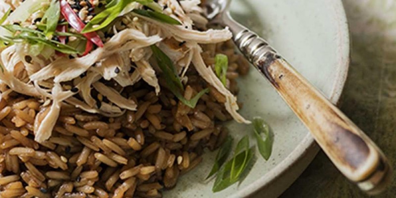 SALADA ORIENTAL DE ARROZ COM FRANGO