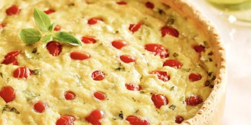 Quiche de Tomates com Manjericão