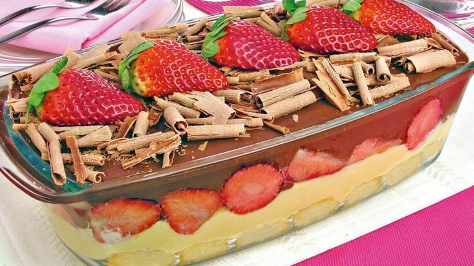 Pavê de Chocolate com Morango