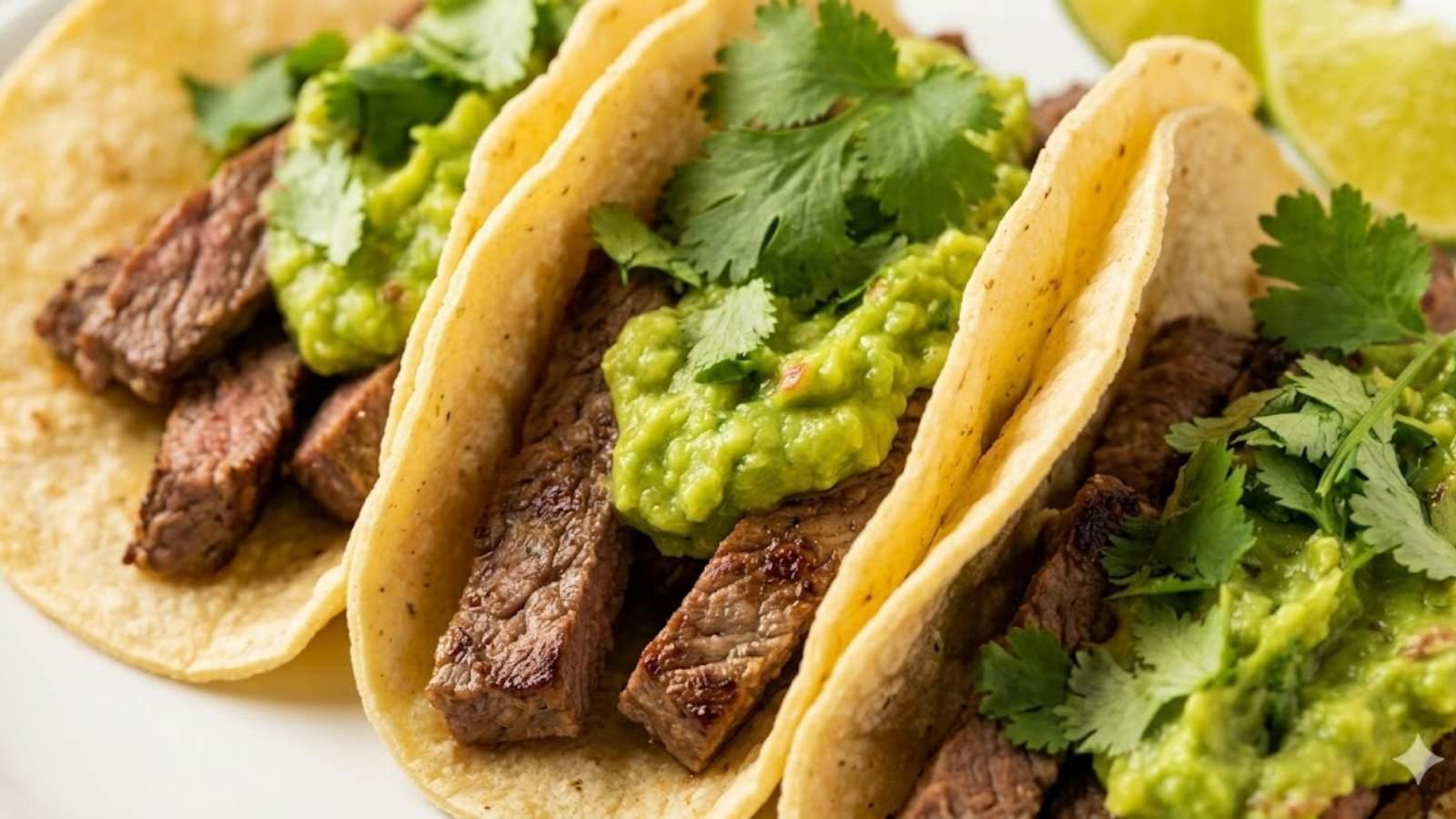 Tacos Gourmet de Mignon e Guacamole Fresco